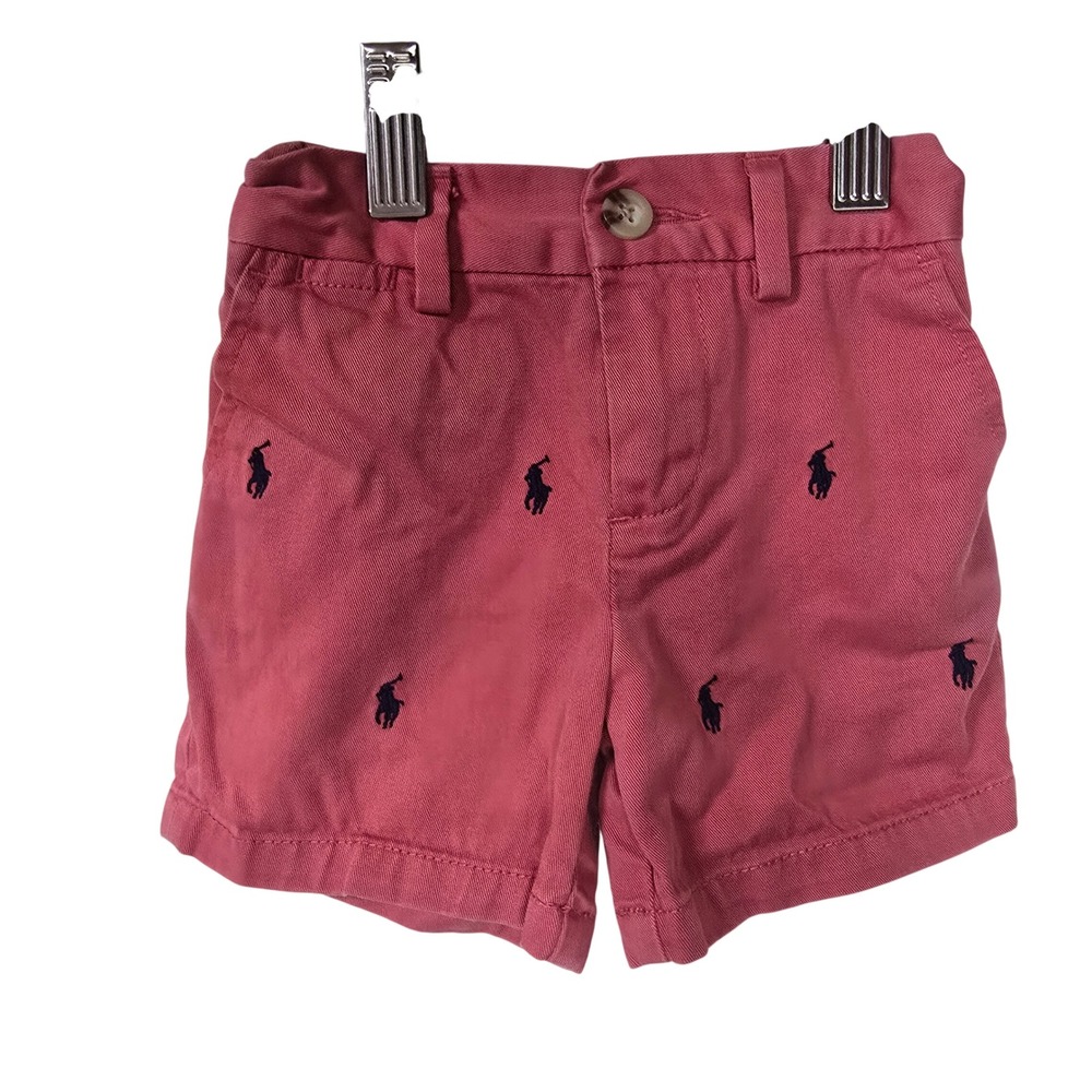 Ralph Lauren Polo Logo Pink Chino Shorts Kids Size 12M